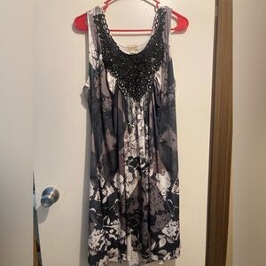 ONE WORLD Black and White Floral Dress
